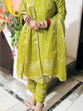 Hand Embroidered traditional party wear suits.Bottom available with work.
